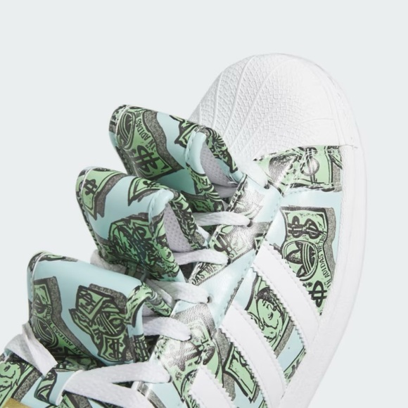 JEREMY SCOTT X ADIDAS 👟 MONEY PRINT 💵 SUPERSTAR SHOES NWT - Picture 8 of 9